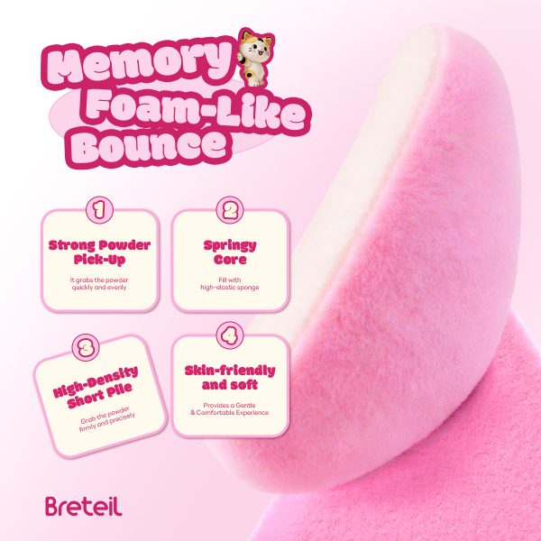 Breteil Wholesale Powder Puff Loose Sponge Powder Cosmetic Soft Cotton Puff Teardrop-shaped Triangle-shaped Powder Puff