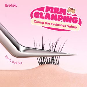 Breteil  High-quality False Eyelash Holder Curved Tweezers Perfect Closure Lightweight False Eyelash Curler Tools - 图片 3