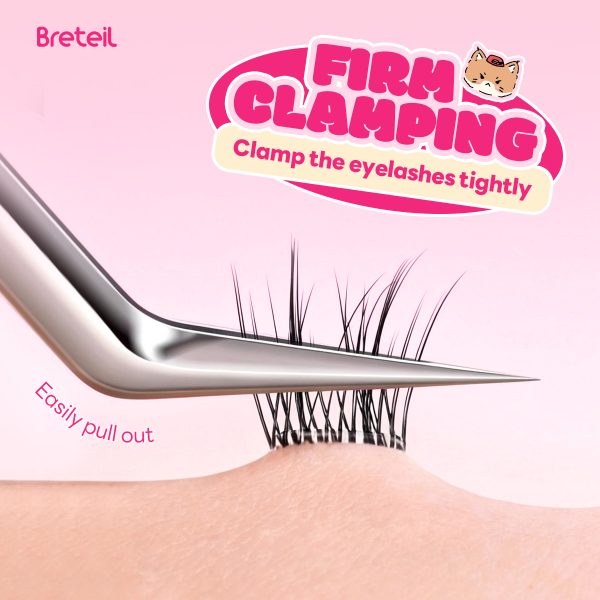 Breteil  High-quality False Eyelash Holder Curved Tweezers Perfect Closure Lightweight False Eyelash Curler Tools