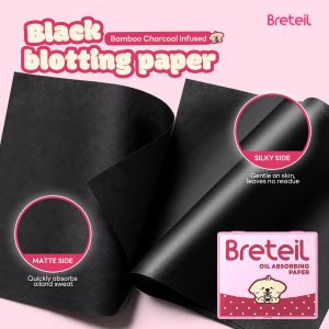 Breteil New Arrival Wholesale  Long-lasting Oil Control Prevent Makeup Smudging Portable Face Mirror case Oil-absorbing Paper - 图片 2