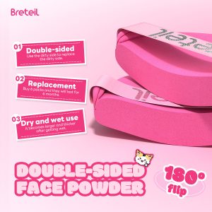 Breteil Wholesale  9PCS Powder Puff Loose Sponge Washable Soft Cotton Puff Teardrop-shaped 9PCS Double-sided Powder Puff - 图片 3