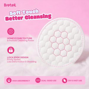 Breteil Wholesale Makeup Remover Pads Wet Compress Pads Cosmetic Pads 2-in-1 Makeup Remover and Skincare Pads - 图片 3
