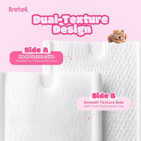 Breteil New Arrival Thick Cotton Pads  Silky Soft Deep Cleansing Multi-Use As a Wet Compress Pad Dry Wet Use Makeup Remover Pad