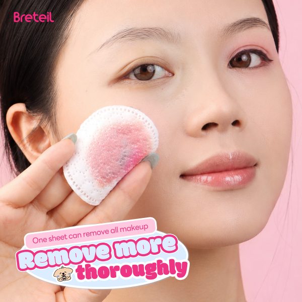 Breteil Wholesale Makeup Remover Pads Wet Compress Pads Cosmetic Pads 2-in-1 Makeup Remover and Skincare Pads