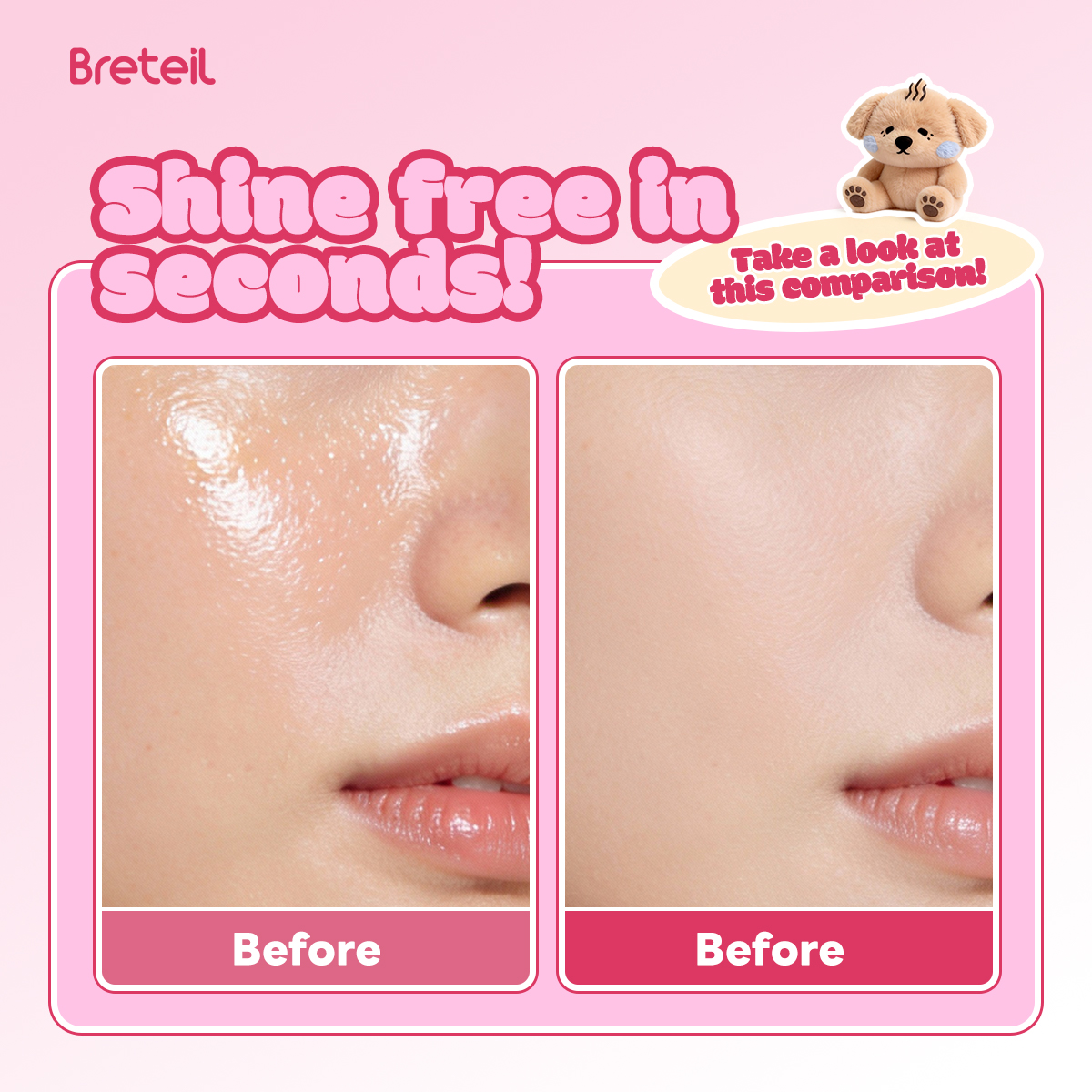 Breteil New Arrival Wholesale  Long-lasting Oil Control Prevent Makeup Smudging Portable Face Mirror case Oil-absorbing Paper - 图片 4