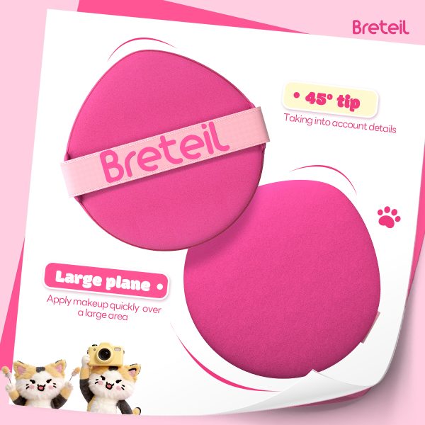 Breteil Wholesale  7PCS Double-sided Powder Puff Loose Sponge Washable  Soft Cotton Puff Teardrop-shaped 7PCS Powder Puff