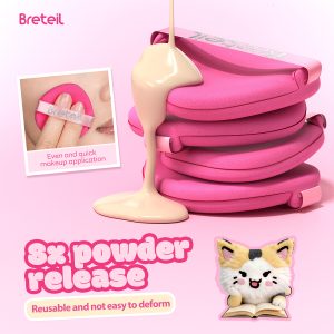 Breteil Wholesale  9PCS Powder Puff Loose Sponge Washable Soft Cotton Puff Teardrop-shaped 9PCS Double-sided Powder Puff - 图片 5