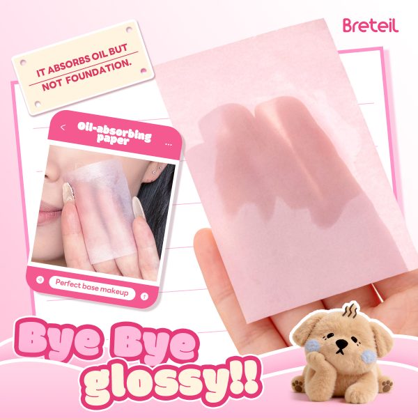 Breteil New Wholesale Facial Oil-absorbing Sheets Long-lasting Oil Control Makeup-resistant Portable Facial Oil-absorbing Sheets