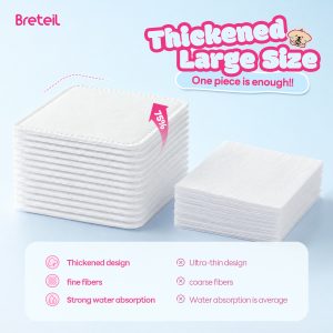 Breteil Wholesale Thick Cotton Pads  Silky Soft Deep Cleansing Multi-Use As a Wet Compress Pad Dry Wet Use Makeup Remover Pad - 图片 4