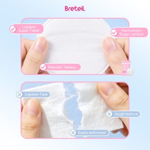 Breteil Wholesale Round Thick Makeup Remover Pads Silky Soft Multi-Use Makeup Remover Pads  Wet Compresses Makeup Remover - 图片 4