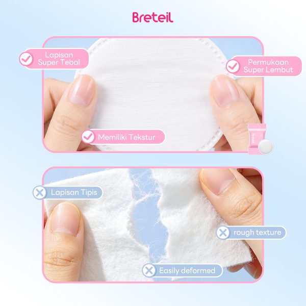Breteil Wholesale Round Thick Makeup Remover Pads Silky Soft Multi-Use Makeup Remover Pads  Wet Compresses Makeup Remover