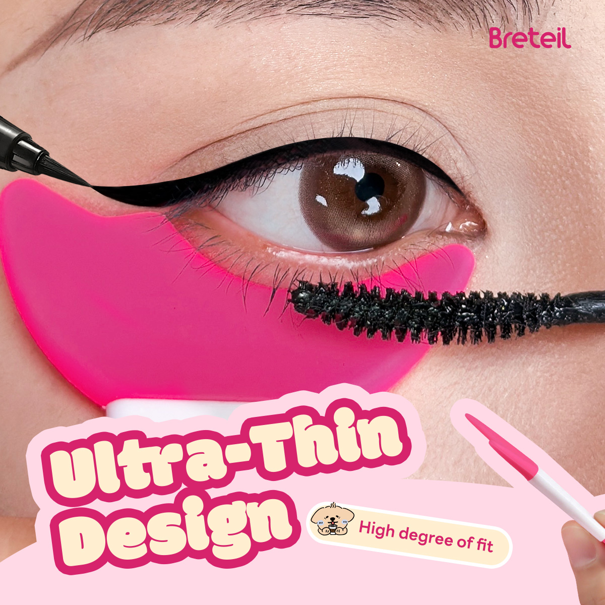 Breteil Wholesale Silicone Eyelash Baffle Novice Eyeliner Eye Black Assistant Eye Makeup Assistant Crescent Soft Silicone Baffle - 图片 2