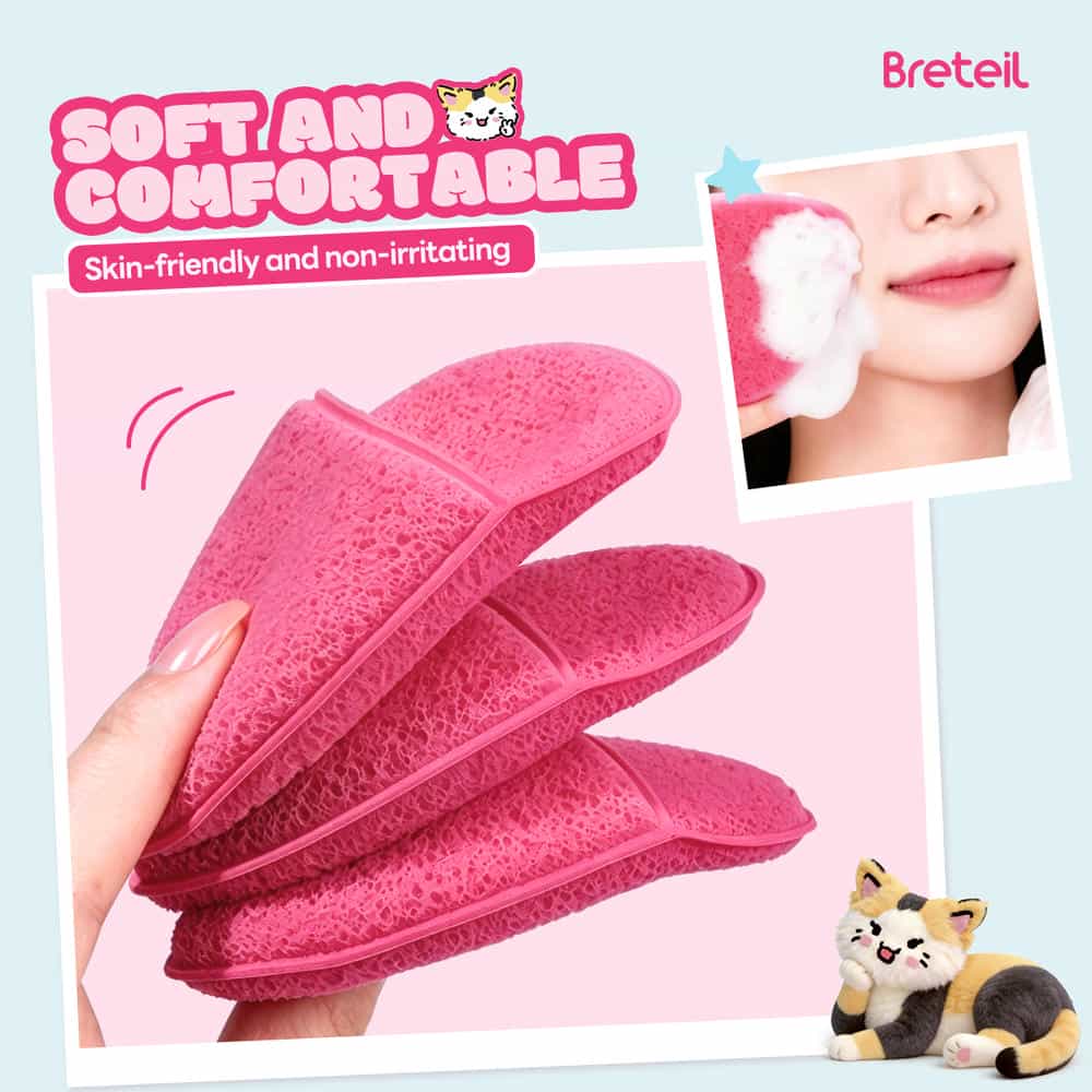 Breteil Wholesale New Arrival Facial Sponge Cleansing Puff Water Drop Glove Face Wash Reusable  Facial  Daily Cleansing Puff - 图片 4