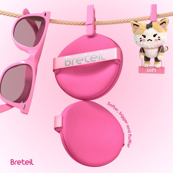 Breteil Wholesale  9PCS Powder Puff Loose Sponge Washable Soft Cotton Puff Teardrop-shaped 9PCS Double-sided Powder Puff