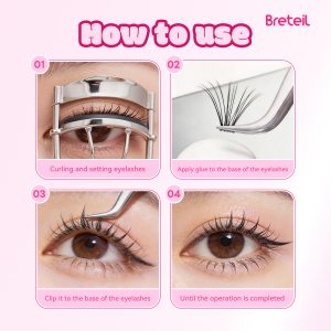 Breteil  High-quality False Eyelash Holder Curved Tweezers Perfect Closure Lightweight False Eyelash Curler Tools - 图片 7