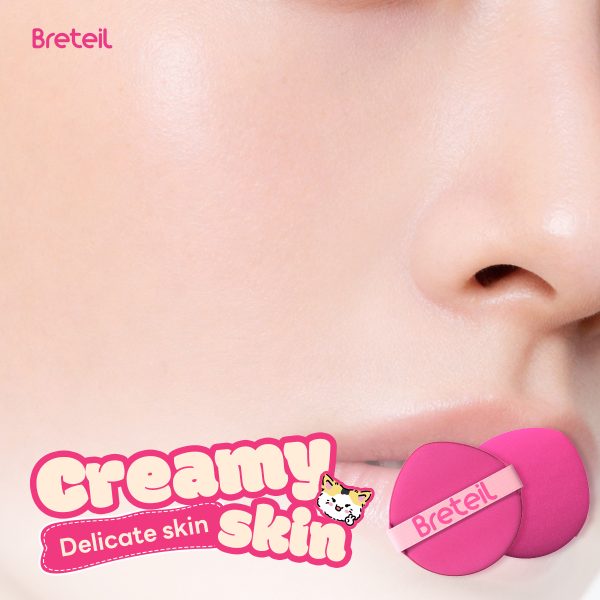Breteil Wholesale  7PCS Double-sided Powder Puff Loose Sponge Washable  Soft Cotton Puff Teardrop-shaped 7PCS Powder Puff