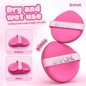Breteil Wholesale  9PCS Powder Puff Loose Sponge Washable Soft Cotton Puff Teardrop-shaped 9PCS Double-sided Powder Puff - 图片 7