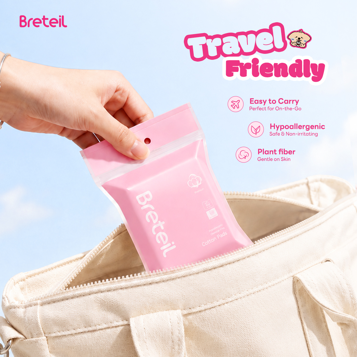 Breteil Wholesale Thick Cotton Pads  Silky Soft Deep Cleansing Multi-Use As a Wet Compress Pad Dry Wet Use Makeup Remover Pad - 图片 7