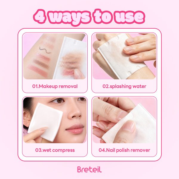 Breteil New Arrival Thick Cotton Pads  Silky Soft Deep Cleansing Multi-Use As a Wet Compress Pad Dry Wet Use Makeup Remover Pad