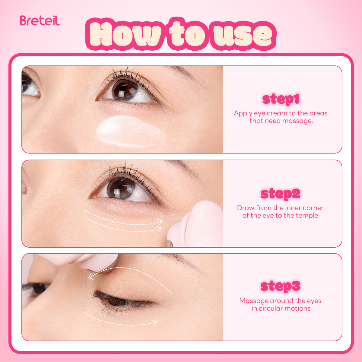 Breteil Skincare Ice Therapy Device Facial Soothing Lifting Anti-Wrinkle Cold Therapy Ice Stick Facial Eye Massage Roller - 图片 4