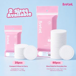 Breteil Wholesale Round Thick Makeup Remover Pads Silky Soft Multi-Use Makeup Remover Pads  Wet Compresses Makeup Remover - 图片 9