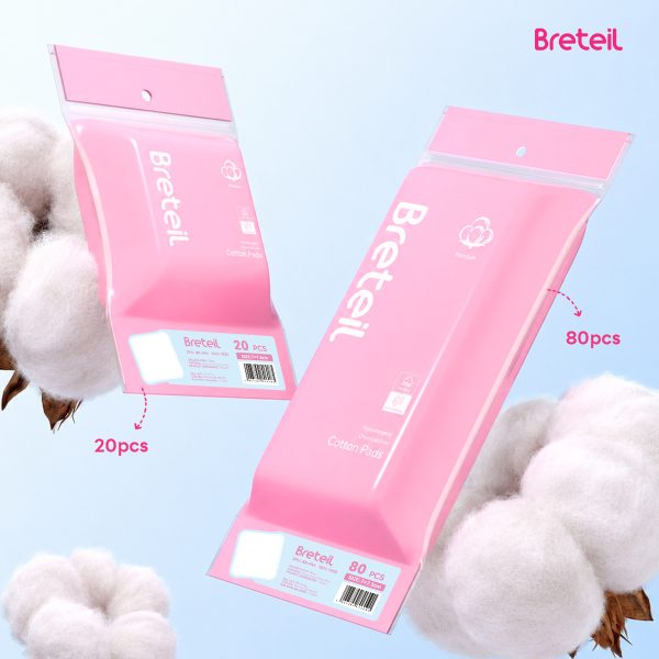 Breteil Wholesale Thick Cotton Pads  Silky Soft Deep Cleansing Multi-Use As a Wet Compress Pad Dry Wet Use Makeup Remover Pad