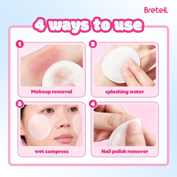Breteil Wholesale Round Thick Makeup Remover Pads Silky Soft Multi-Use Makeup Remover Pads  Wet Compresses Makeup Remover