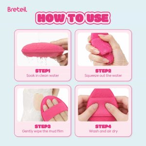 Breteil Wholesale New Arrival Facial Sponge Cleansing Puff Water Drop Glove Face Wash Reusable  Facial  Daily Cleansing Puff - 图片 9