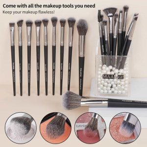 MAANGE  20pcs Makeup Brushes Kits Cosmetic Black Private Label Foundation Blush Contouring Eyeshadow Brush Makeup Brush Set - 图片 4