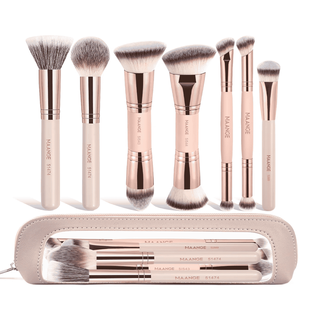 MAANGE Wholesale Professional 7pcs Makeup Brush Set Foundation Loose Powder Blush Eyeshadow Brushes Face Makeup Brushes - 图片 1