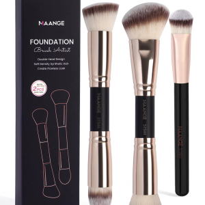 MAANGE Wholesale Custom OEM&ODM 3pcs Foundation Cosmetic Brush Professional Foundation Highlight Concealer  Makeup Brushes Set