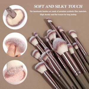 MAANGE 20PCS Professional Synthetic Makeup Brush Set Private Label &Customizable Facial Professional Makeup Brush Set - 图片 3