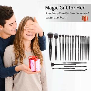 MAANGE  20pcs Makeup Brushes Kits Cosmetic Black Private Label Foundation Blush Contouring Eyeshadow Brush Makeup Brush Set - 图片 6