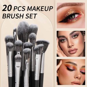 MAANGE  20pcs Makeup Brushes Kits Cosmetic Black Private Label Foundation Blush Contouring Eyeshadow Brush Makeup Brush Set - 图片 2