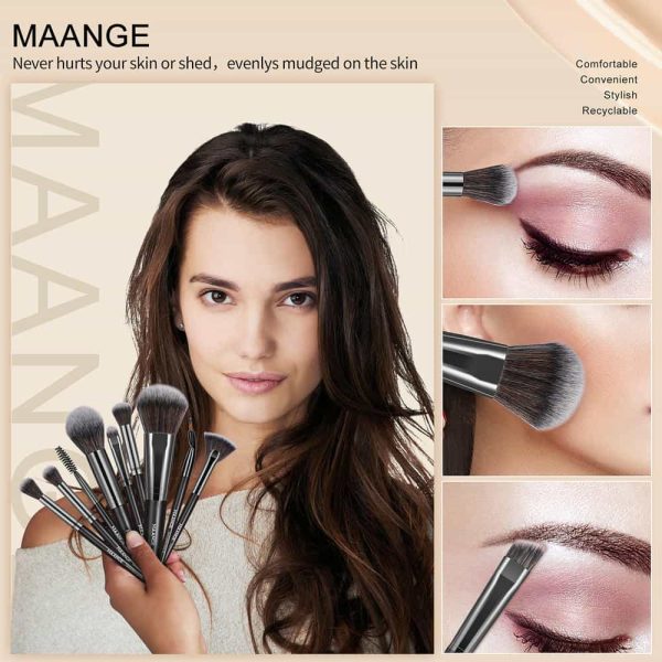 MAANGE  20pcs Makeup Brushes Kits Cosmetic Black Private Label Foundation Blush Contouring Eyeshadow Brush Makeup Brush Set