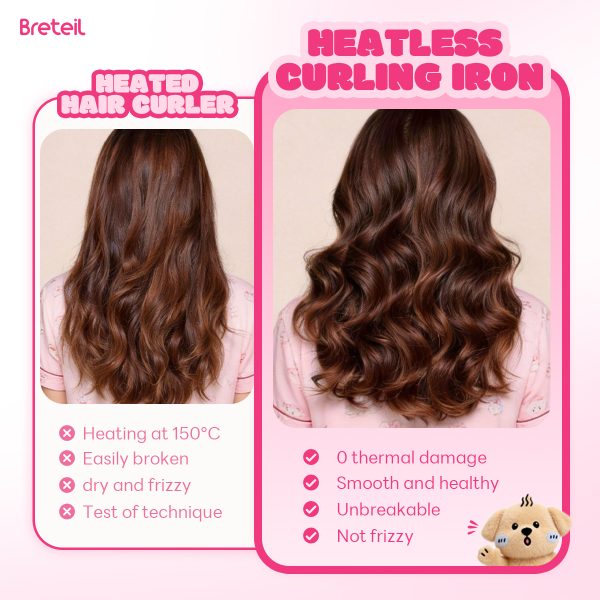 Breteil Wholesale Long Hair Strap Curl Hair Soft Curling Headband  Hair Tie Sleep Big Wave Non Heat Curling Headband