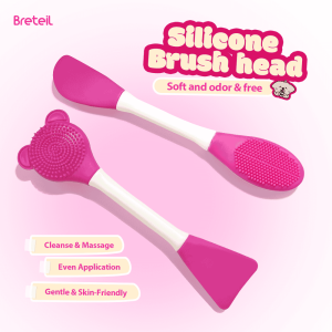 MAANGE Double Side Cute Bear Silicone Lip Brush Exfoliating Nose Clean Blackhead Removal Brushes Cream Spatula Silicone Rod - 图片 3