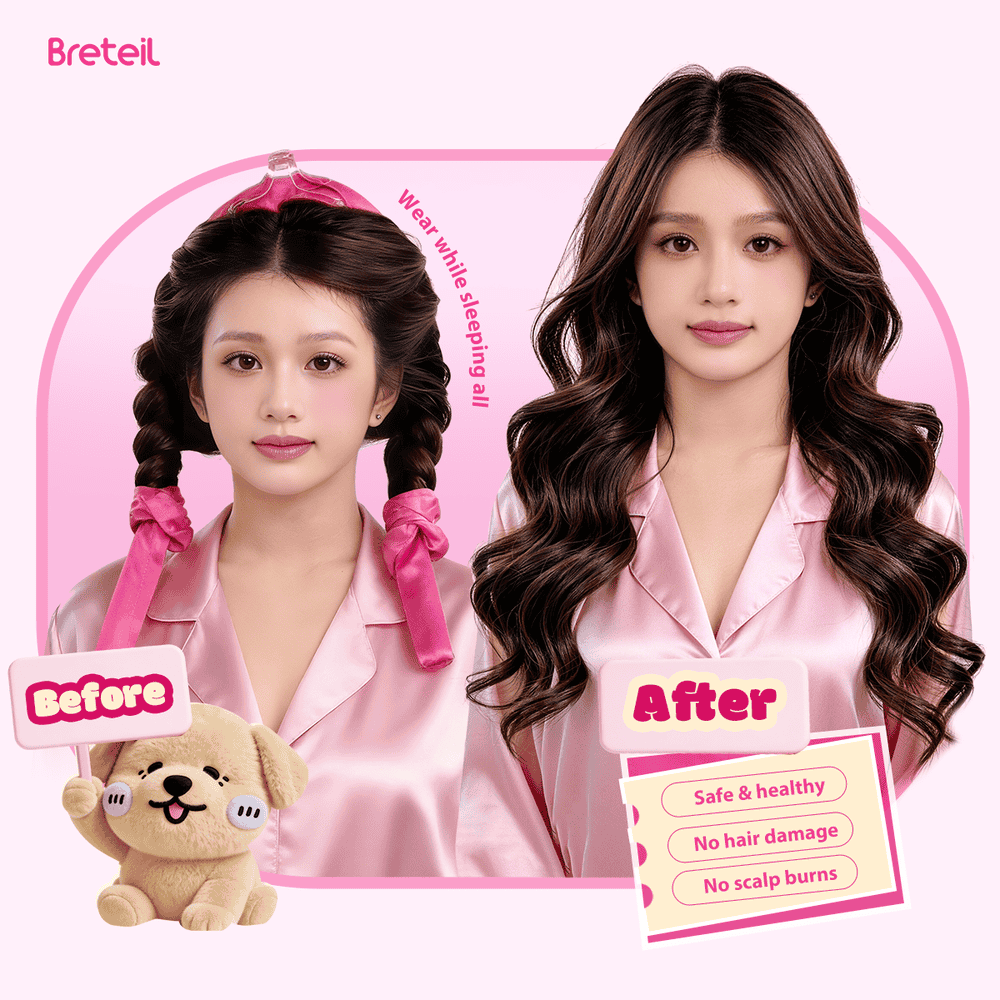 Breteil Wholesale Heatless Hair Curling Set Hair Clips Scrunchies No Heat Damage Hair Styling KitSoft Sleeping Hair Curlers - 图片 3