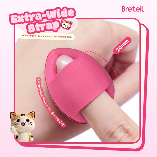 Breteil Wholesale  7PCS Thumb Puff Powder Puff Loose Sponge Washable  Soft Cotton Puff Teardrop-shaped 7PCS Thumb Puff