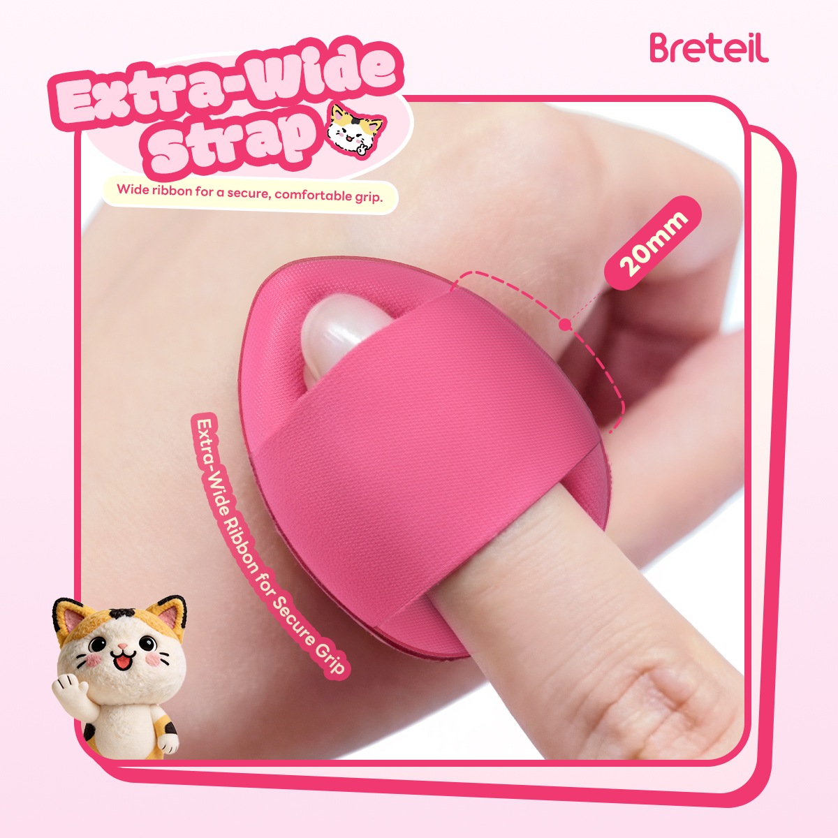 Breteil Wholesale  7PCS Thumb Puff Powder Puff Loose Sponge Washable  Soft Cotton Puff Teardrop-shaped 7PCS Thumb Puff - 图片 3