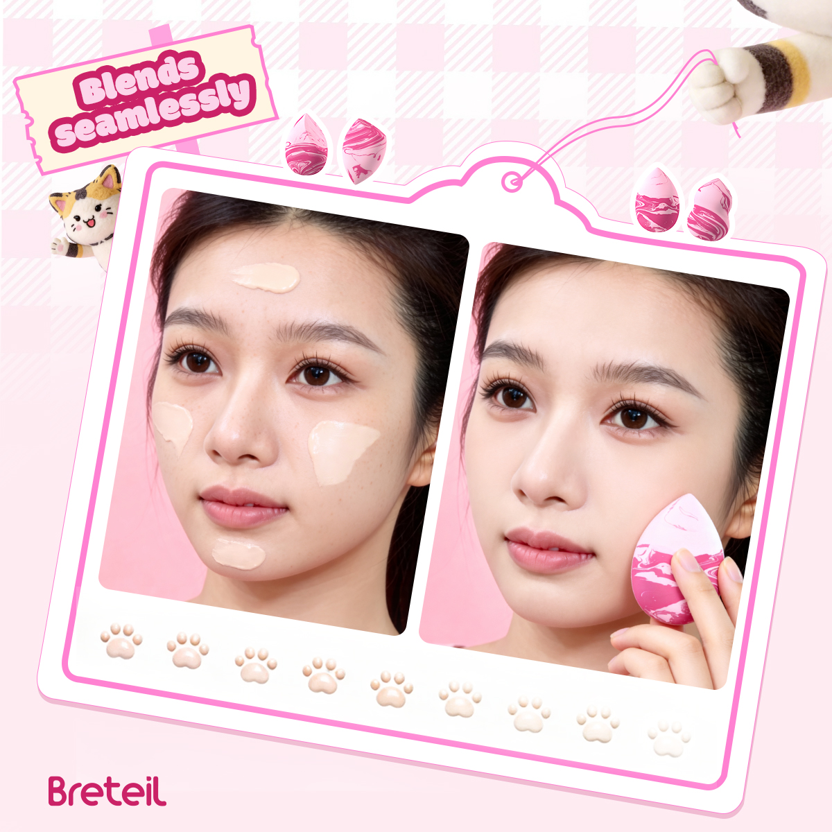 MAANGE New Arrival Makeup Sponge Foundation Concealer Primer Highlighter Liquid/Cream Blush  Facial Makeup Sponge Set - 图片 3
