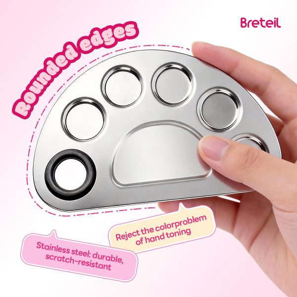 Breteil Wholesale Stainless Steel Foundation Palette Mixing Foundation Eyeshadow Mascara Nail Polish Foundation Palette