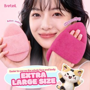 Breteil Wholesale Facial Sponge Cleansing Puff Super Large Water Drop Glove Face Wash Reusable  Facial  Daily Cleansing Puff - 图片 3
