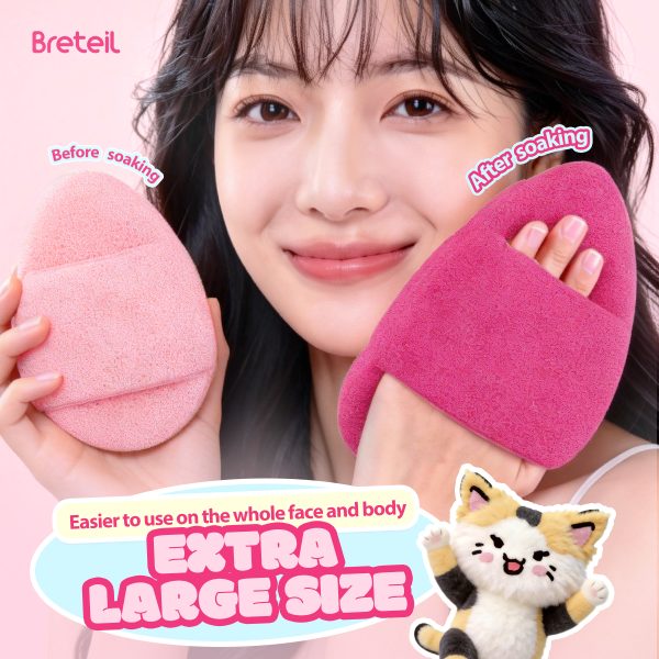 Breteil Wholesale Facial Sponge Cleansing Puff Super Large Water Drop Glove Face Wash Reusable  Facial  Daily Cleansing Puff