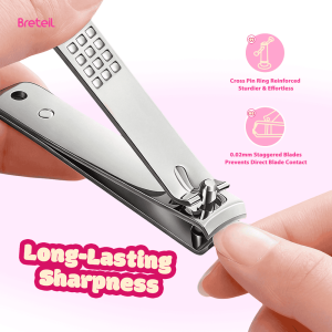 Breteil Wholesale 4-Piece Stainless Steel Nail Clippers & Trimmer Box-Portable Professional Durable Nail Clippers Set - 图片 4