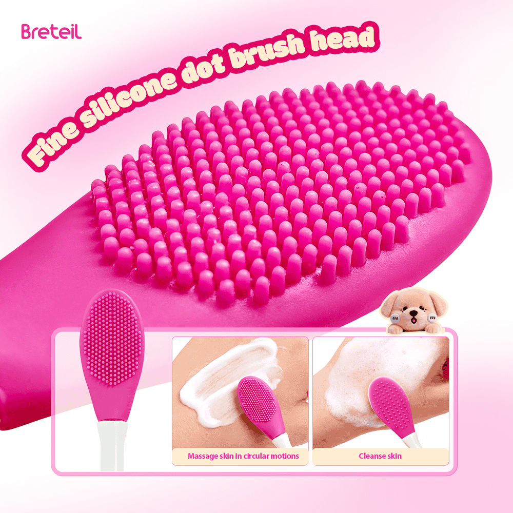 MAANGE Double Side Cute Bear Silicone Lip Brush Exfoliating Nose Clean Blackhead Removal Brushes Cream Spatula Silicone Rod - 图片 5