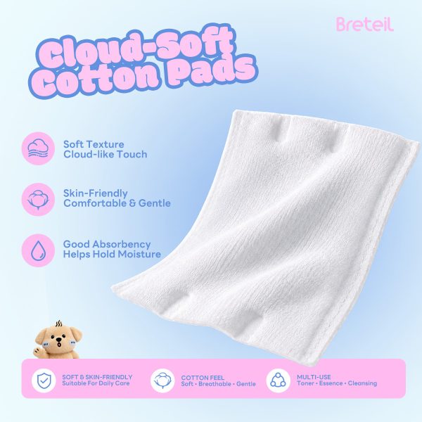 Breteil Wholesale Beauty Makeup Remover Pads Suitable  Dry and Wet Use Beauty Salons Facial Makeup Remover Pads
