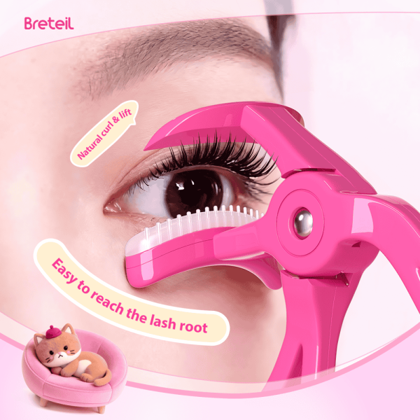 Breteil Professional Eyelash Curler Makeup Eyelash Curler Lady Women Nature Eyelash Handle Curl Long-lasting Eyelash Curler
