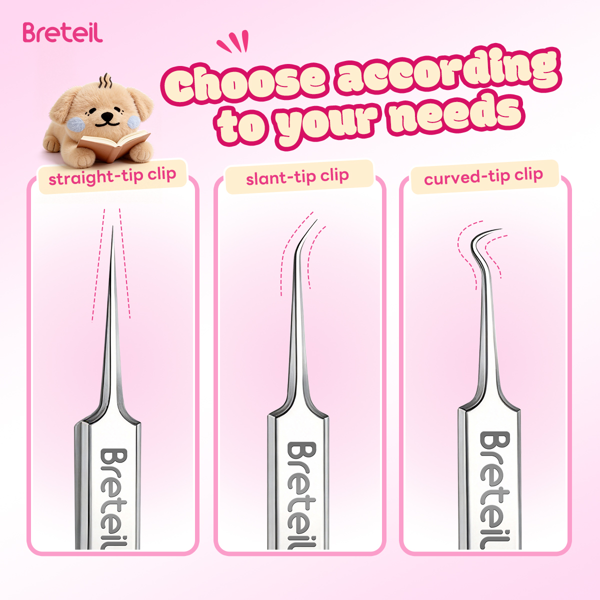 Breteil 3-Piece Ultra-fine Cell Pimples Blackhead Clip Tweezers Beauty Salon Special Scraping Artifact Acne Needle Tool - 图片 5
