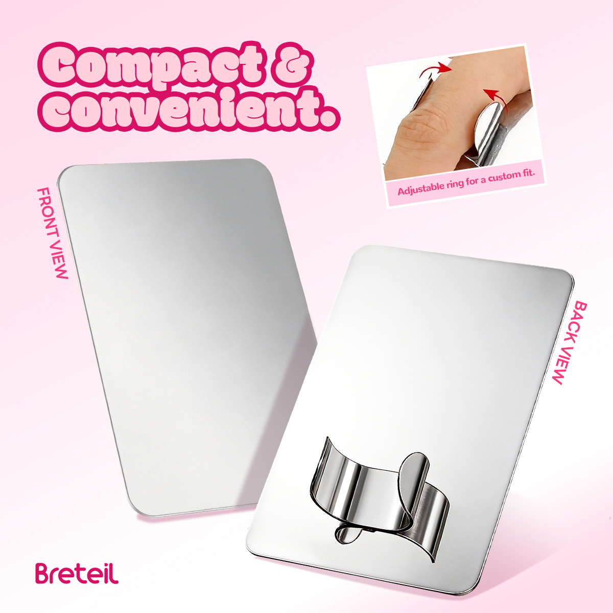 Breteil Wholesale Stainless Steel Foundation Palette Mixing Foundation Eyeshadow Mascara Nail Polish Foundation Palette - 图片 5
